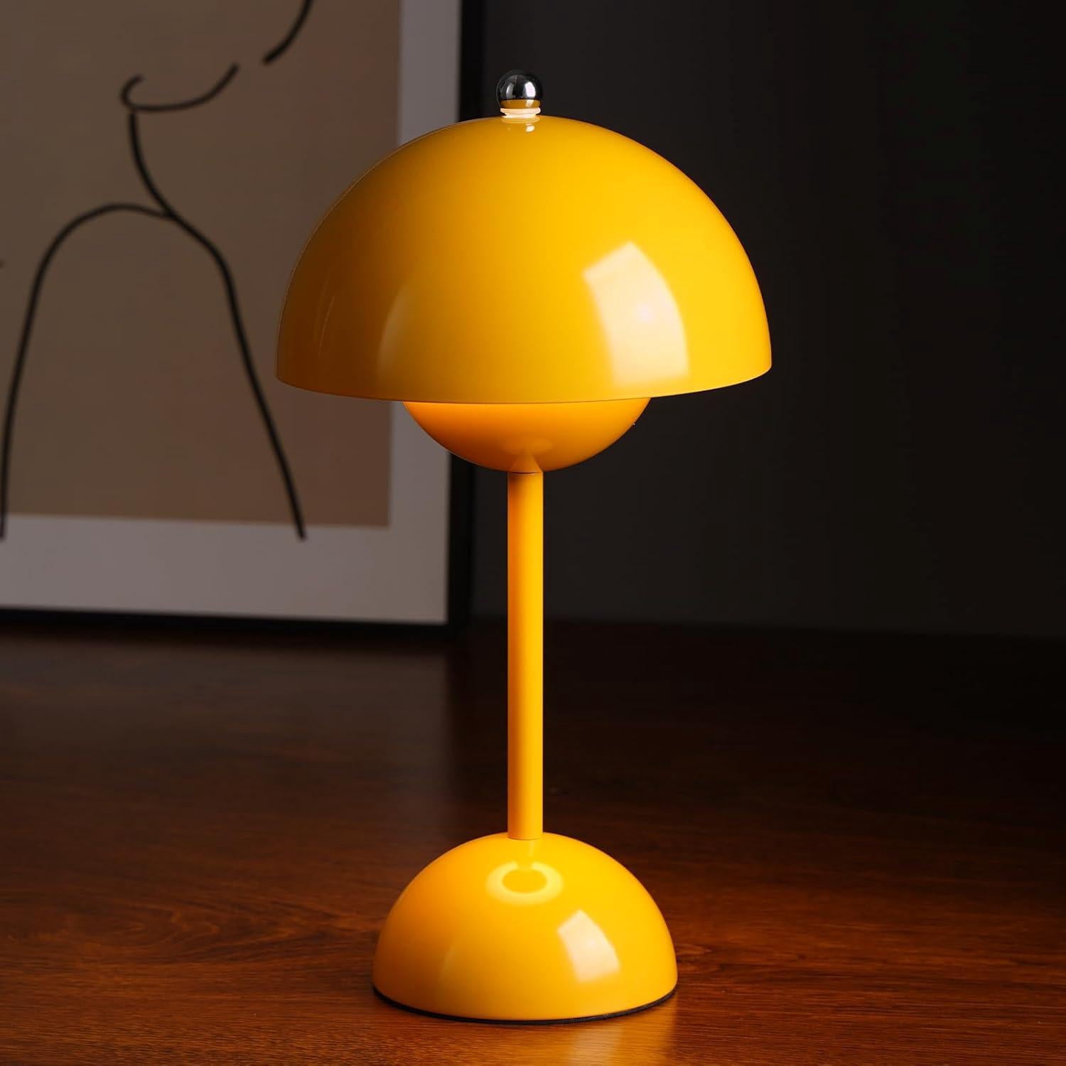 Nowoczesna lampa stołowa w kształcie grzybka, retro, LED, połowa XX wieku