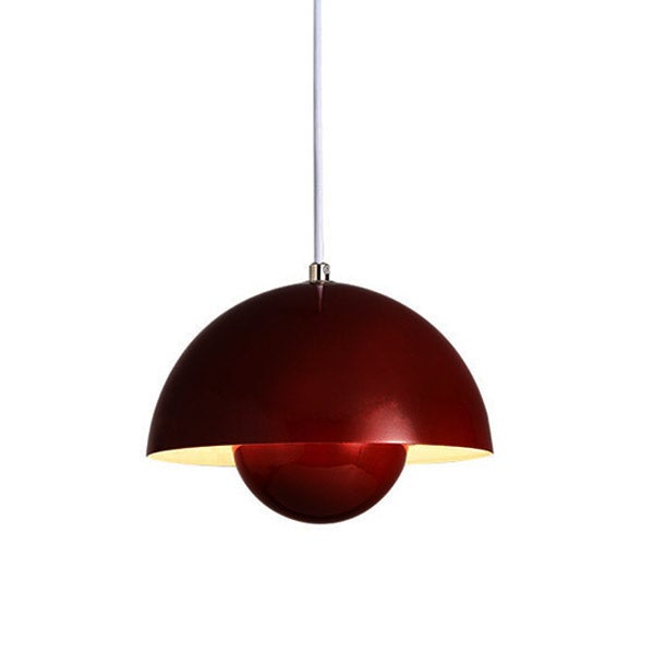 Czerwony wiszący żyrandol z kwiatową przylistkową 220V, lampa wisząca przy łóżku w restauracji/barze - białe światło