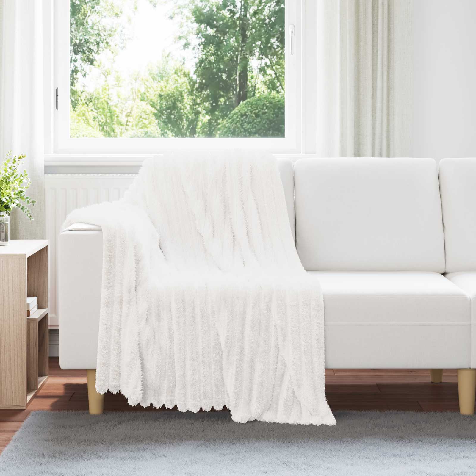 Koce narzutowe 6 pcs Biały 150 x 130 cm Polar vidaXL