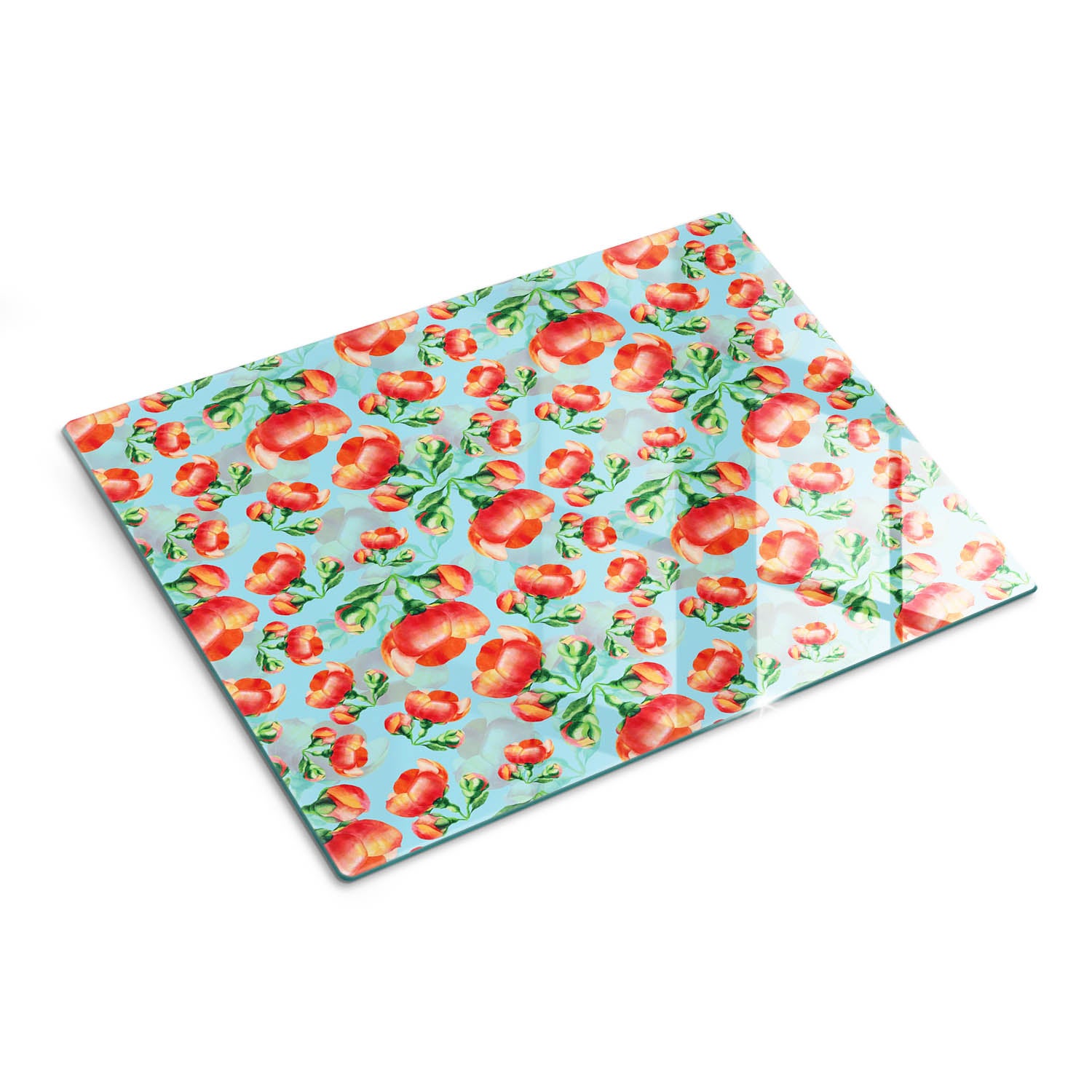 Dekoracyjna deska kuchenna z hartowanego szkła - Kwiaty Pigwa - 30x40 - Tulup
