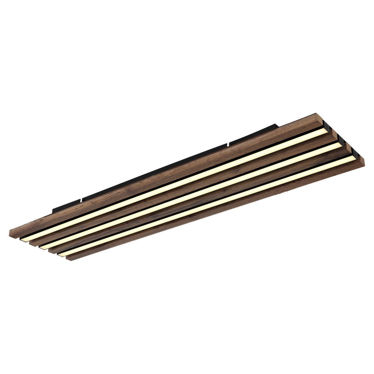 Półwpuszczana lampa sufitowa z wbudowanym oświetleniem LED, 80x20cm, matowa czerń, dioda LED 3000K