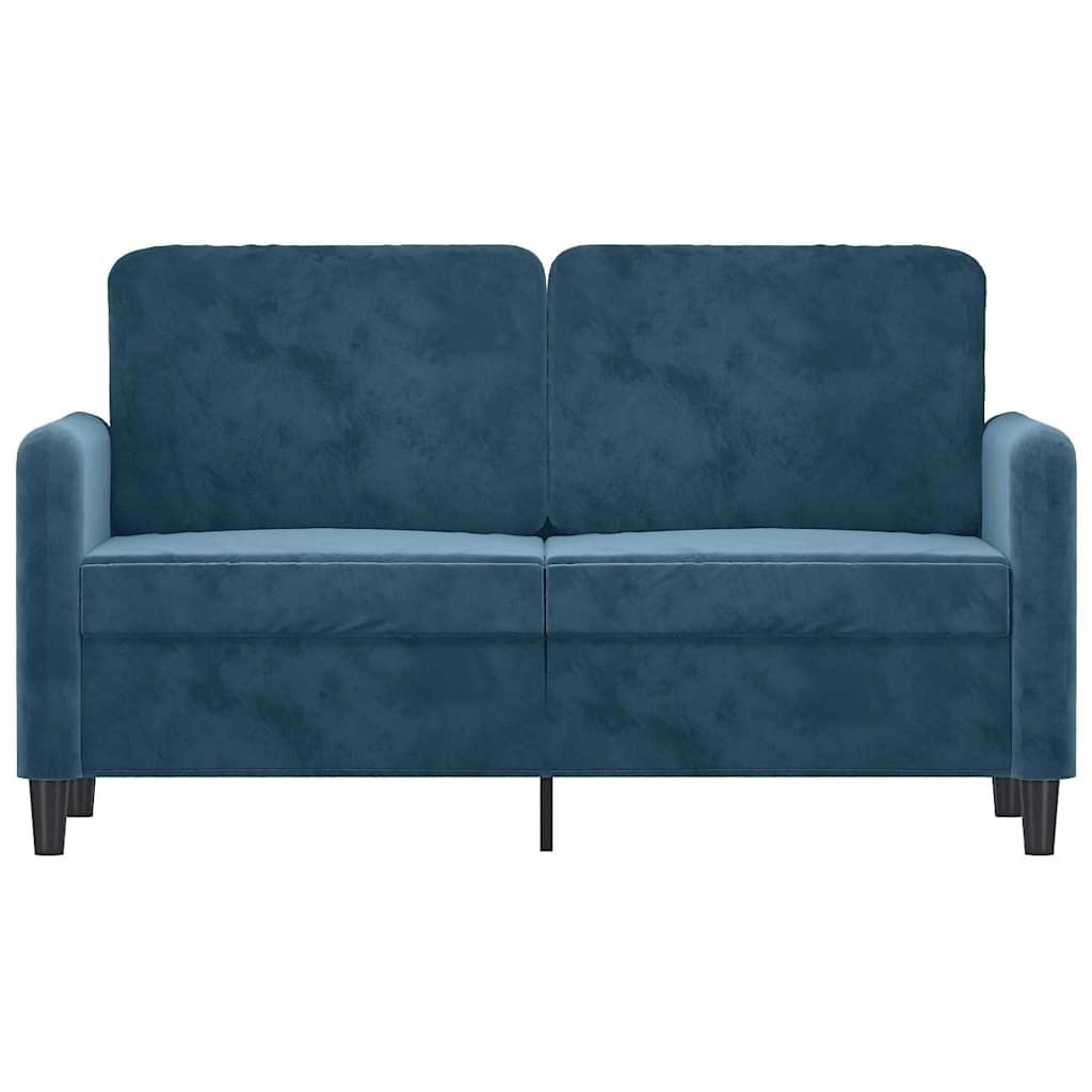 Sofa 2-osobowa, niebieski, 120 cm, tapicerowana aksamitem