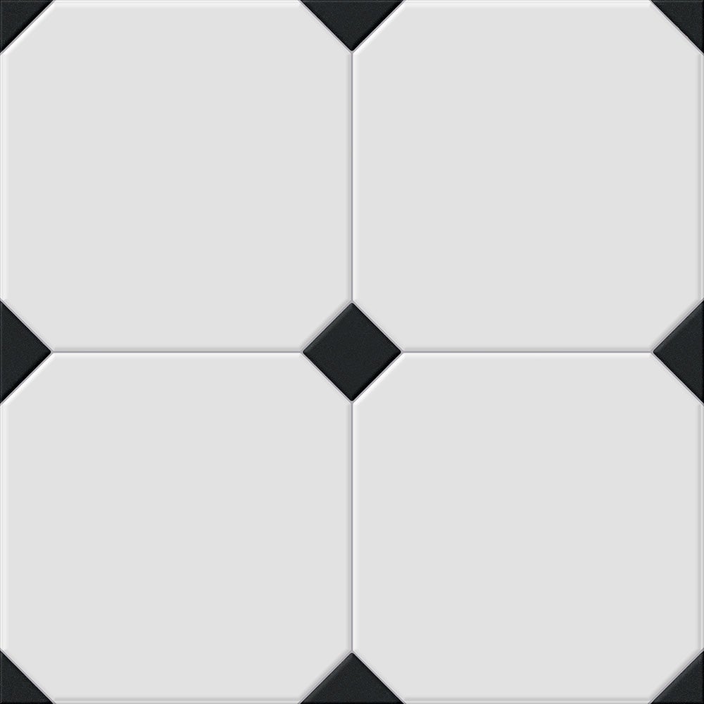 Gres szkliwiony hiszpański El Molino BETERA BLACK-WHITE mat 33,3x33,3 gat. I