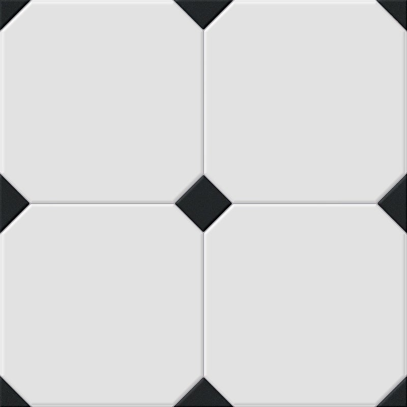 Gres szkliwiony hiszpański El Molino BETERA BLACK-WHITE mat 33,3x33,3 gat. I
