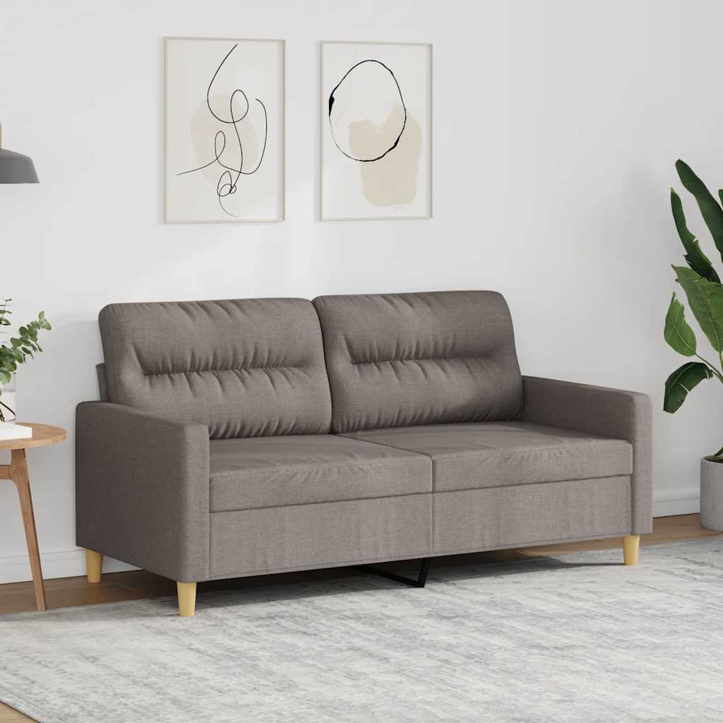 Sofa 2-osobowa, kolor taupe, 140 cm, tapicerowana tkaniną vidaXL