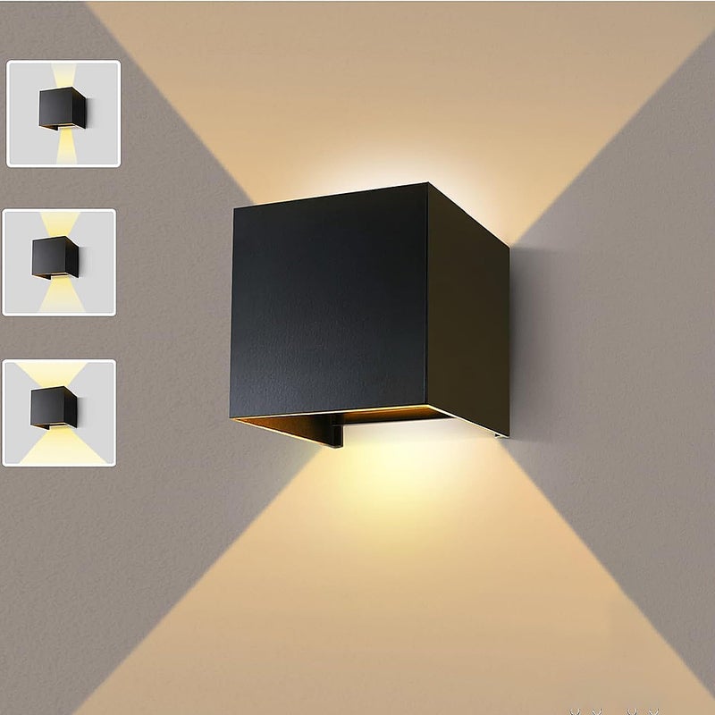 Kinkiet zewnętrzny (czarny) z regulowanym kątem wiązki światła, lampa zewnętrzna LED G9, ciepła biel 3000K, aluminiowy kinkiet zewnętrzny