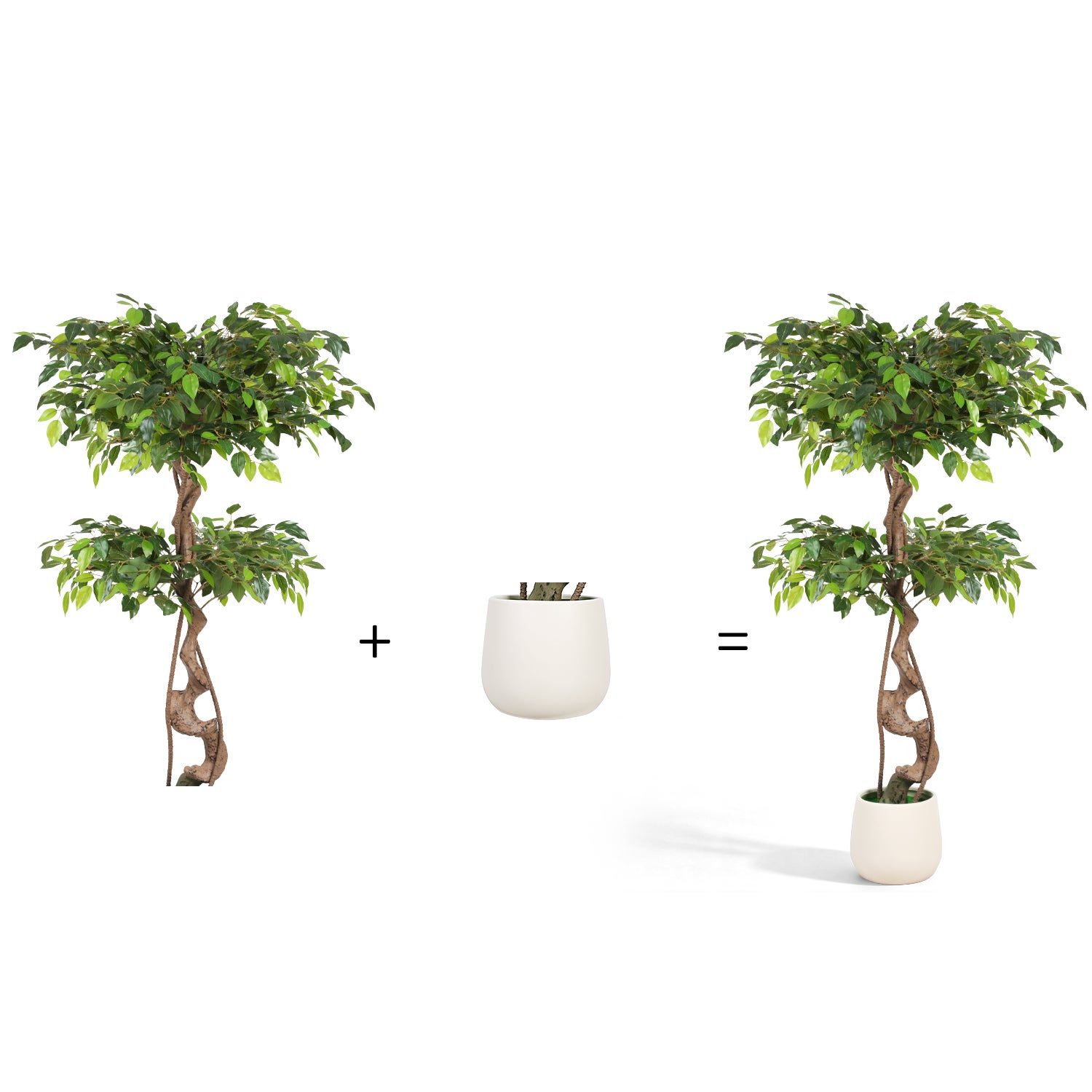 Sztuczne drzewko Ficus 120 cm, regulowane gałęzie i liście