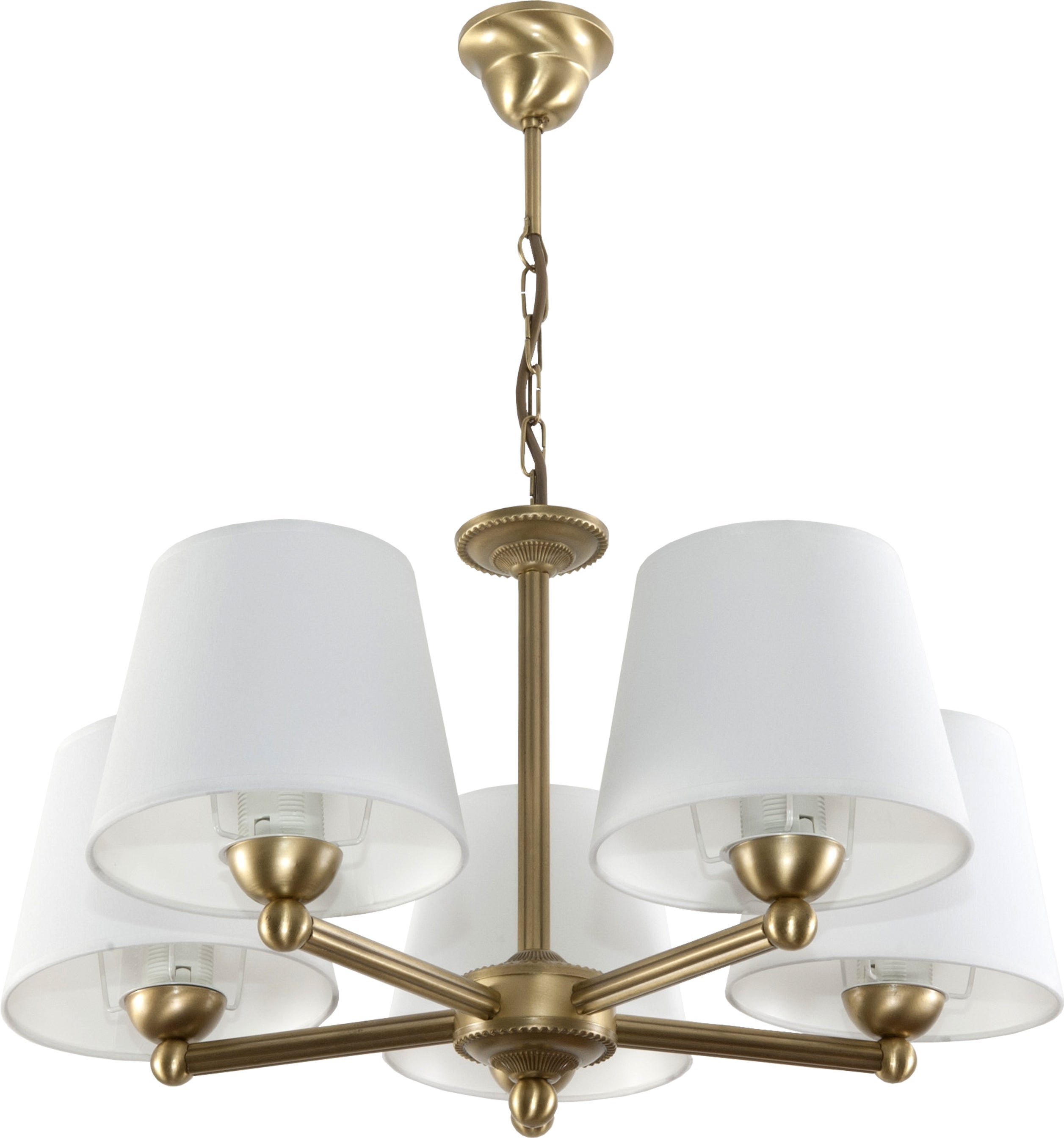 Żyrandol złoty do salonu nad stół GERARDO 60W 5xE27 retro 57x63cm Edylit