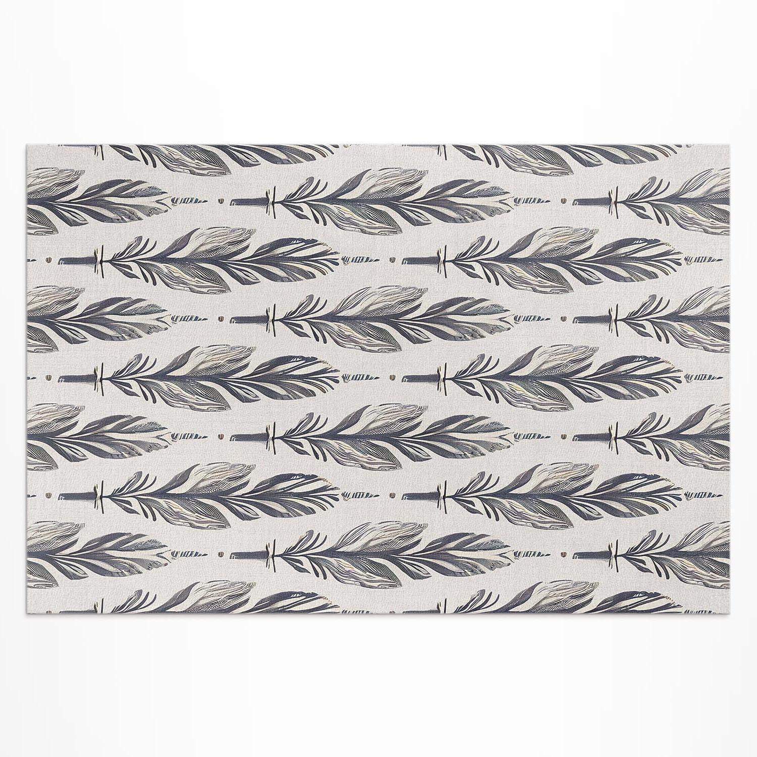 Mata winylowa boho, dywan winylowy indiańskie pióra dekoracyjne 90x60 cm ArtPrintCave