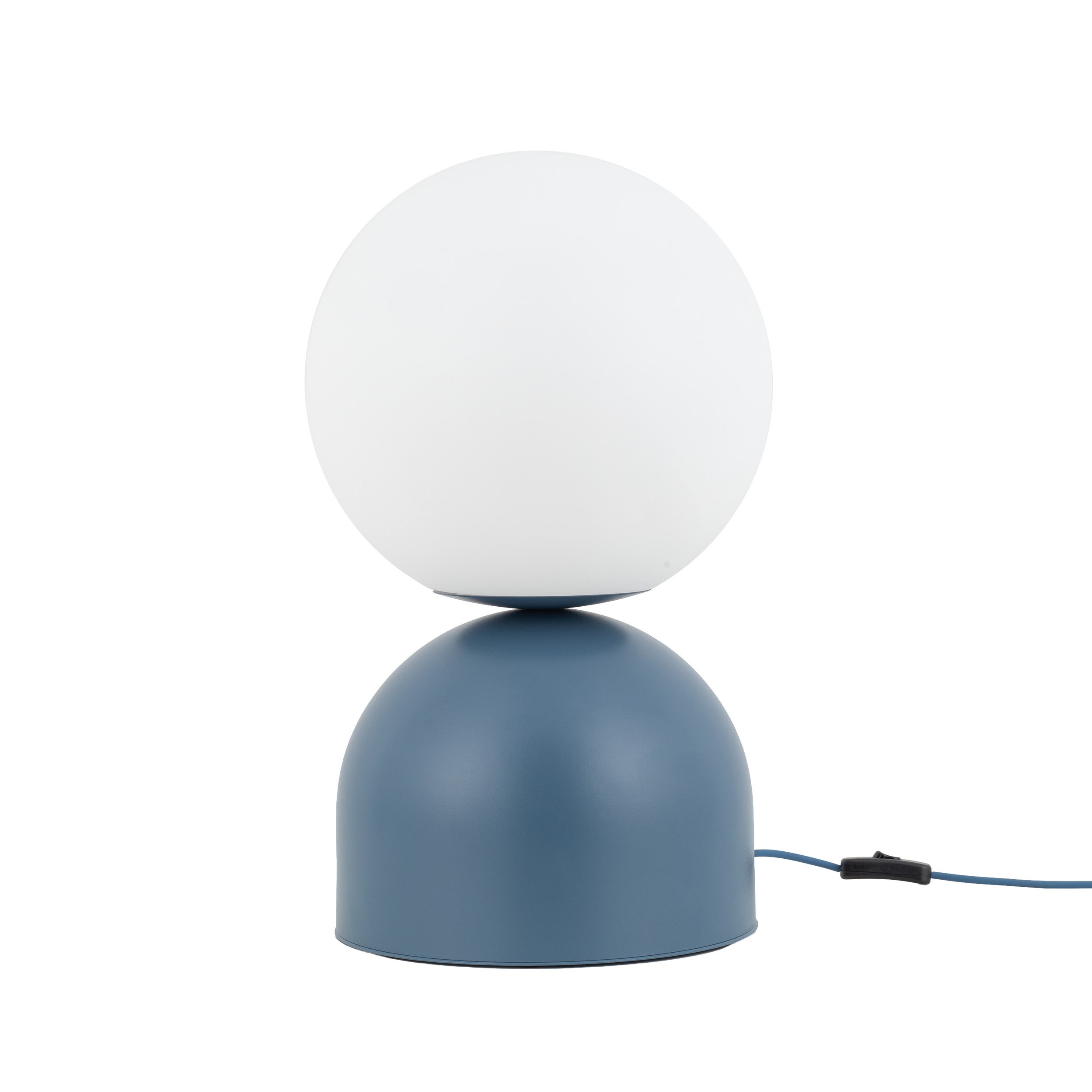 Lampka Nocna Stołowa granatowa Tk Lighting Miki Klosz Kulka Biała G9