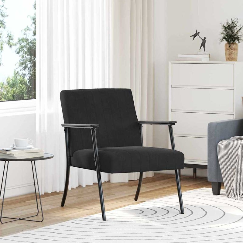 fotel Czarny 59 x 75 x 78 cm Aksamit vidaXL