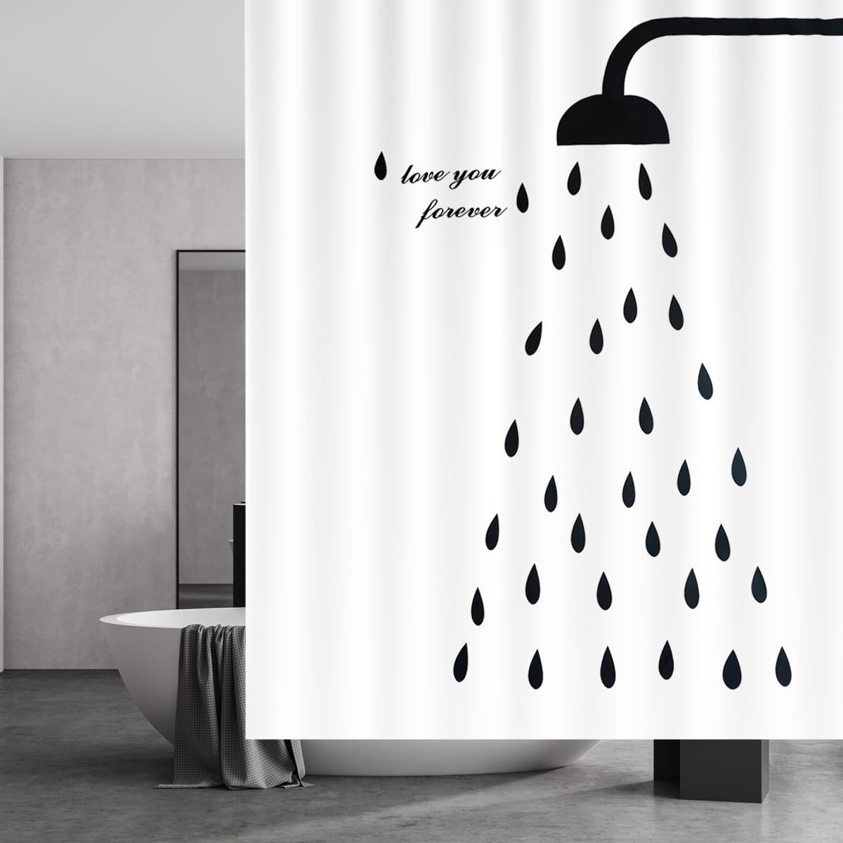 Zasłona Prysznicowa 180x200 cm, Szybkoschnące Zasłony Prysznicowe, Odporna na Pleśń, Wodoodporna Tkanina, Zmywalny Dodatek do Łazienki