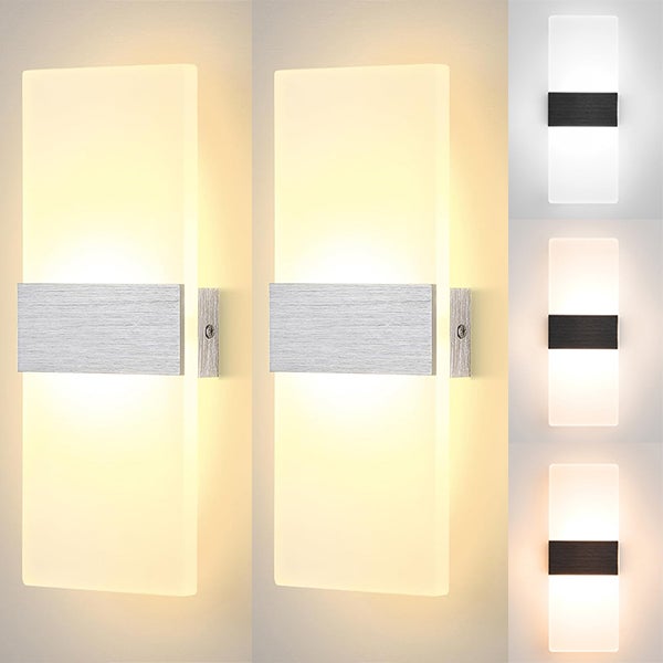 2 szt. 6W 220V Lampa Ścienna LED Wewnętrzna Kinkiet Korytarz Lampa Oświetleniowa Ścienna do Sypialni Korytarz Trzy Kolory Światła