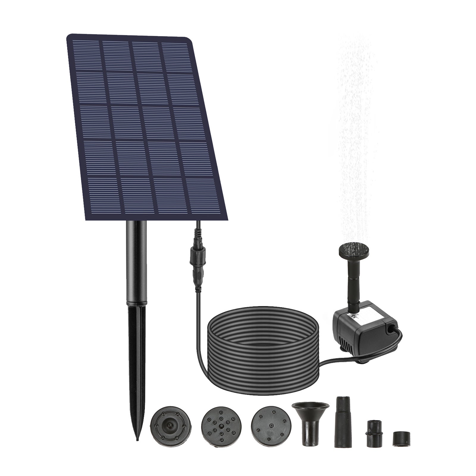 2.5W solarna pompa fontannowa z 4 dysze DIY poidełko dla ptaków zanurzeniowa pompa wodna montowany na ścianie wtykowy pompa fontannowa do akwarium