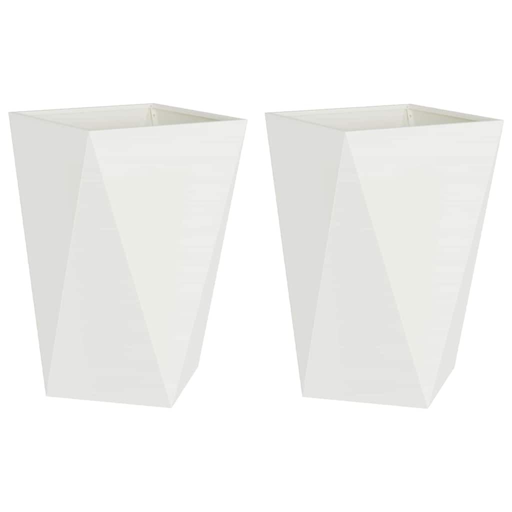 Donica 2 szt. Biały 50 x 50 x 75 cm Stal