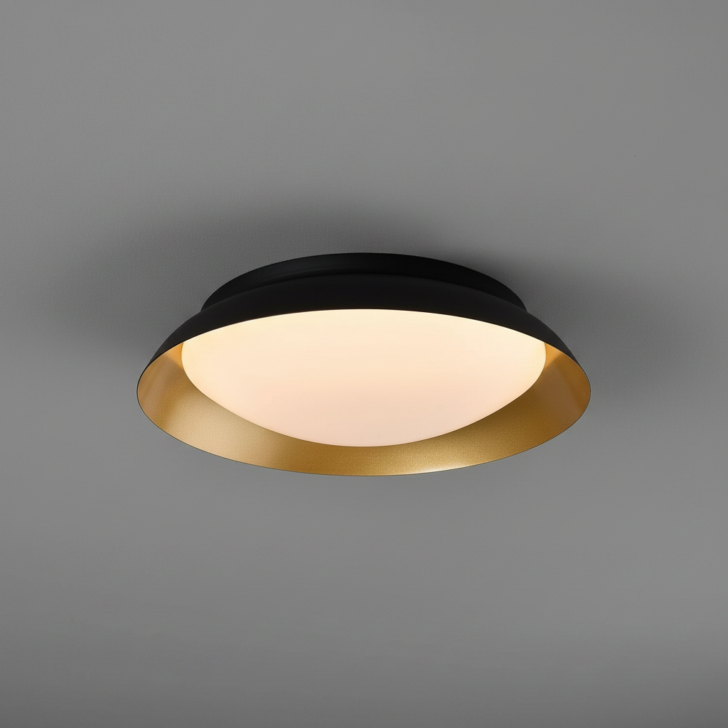 Plafon Hafsa okrągły czarno-złoty-biały LED 24W 3000K 1250lm wym: 7,5 x 40 cm IP20 metal Rabalux