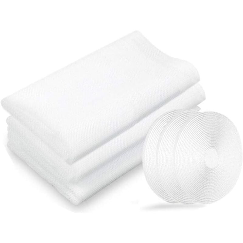 Siatka na owady, moskitiery okienne, 3 sztuki 130 cm x 150 cm Ochrona przed owadami siatka na okna, biała