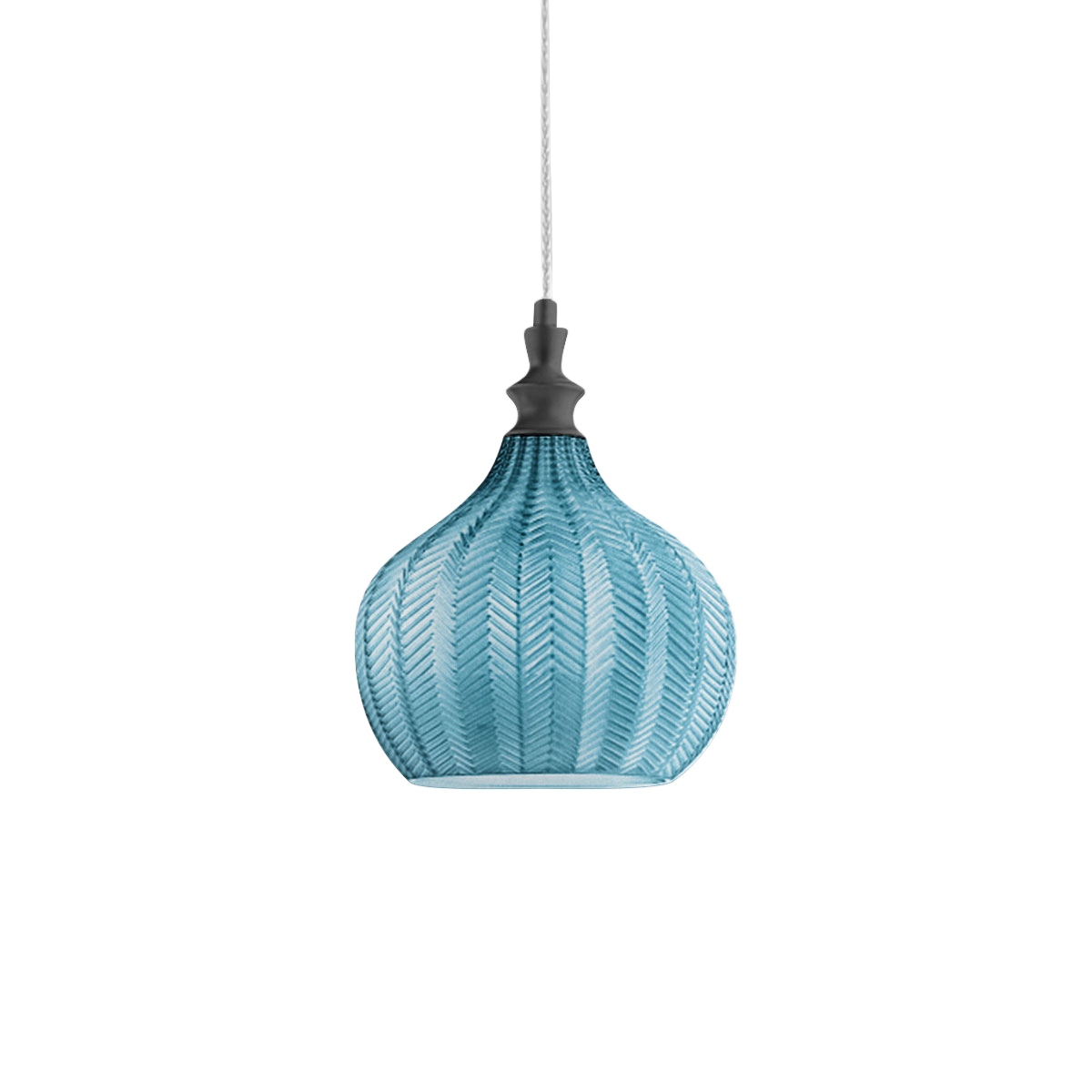 Lampa wisząca Cleofe S/11 Cobalt – matowa czarna metalowa rama z przezroczystym szkłem 1xE27 maks 60 W IP20 – Gealuce