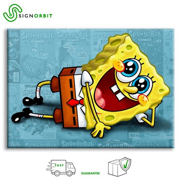 SPONGEBOB - Obraz na płótnie na drewnianej ramie 70x50 cm