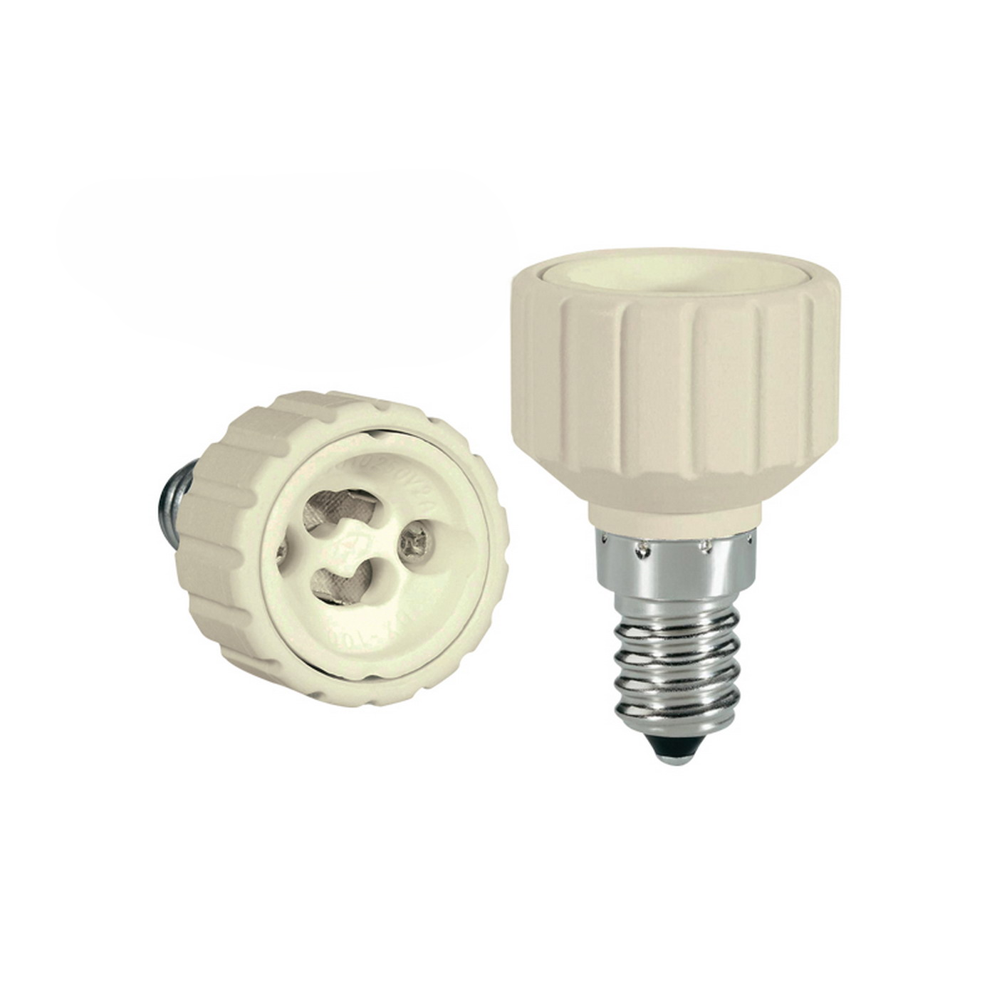 Adapter Alcapower E14 na GU10, blister 10 szt, konwerter gniazda do żarówek LED i halogenowych, napięcie maks 240V, 2A