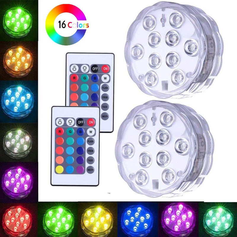 Zestaw zasilanych bateryjnie zanurzalnych świateł LED wodoodpornych wielokolorowych świateł basenowych RGB wazonów spa akwariów stawów i hydromasażem