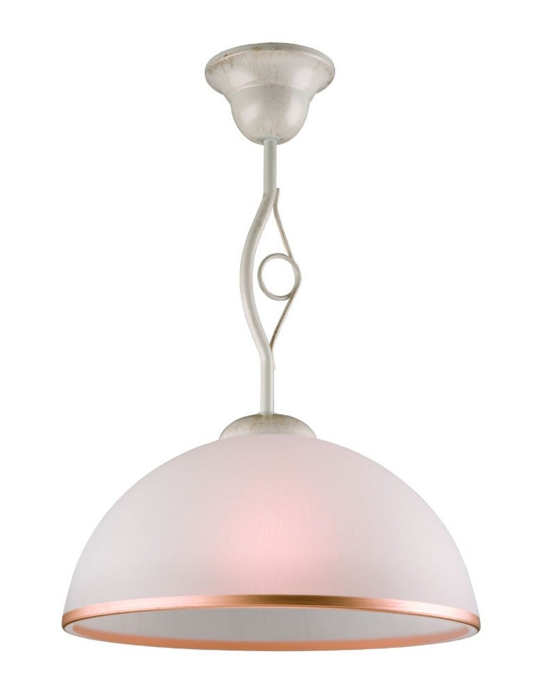 Lampa sufitowa wisząca Lamkur Retro Dome, biała, 1x E27
