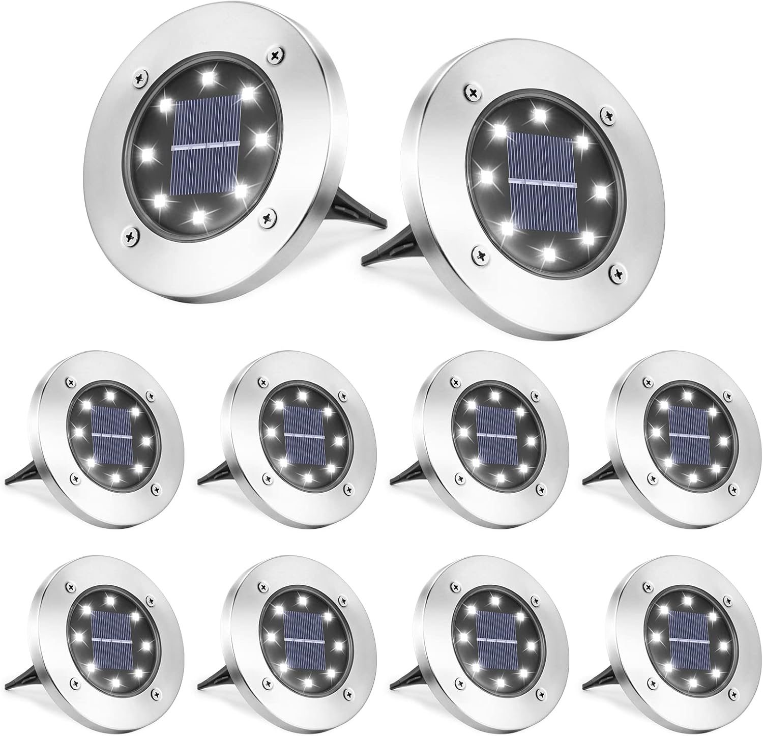 (8 sztuk) 8 LED lamp solarnych zewnętrznych, lampy solarne ogrodowe naziemne wodoodporne IP65, dekoracyjne do ogrodu, na ścieżkę, taras, dziedziniec,