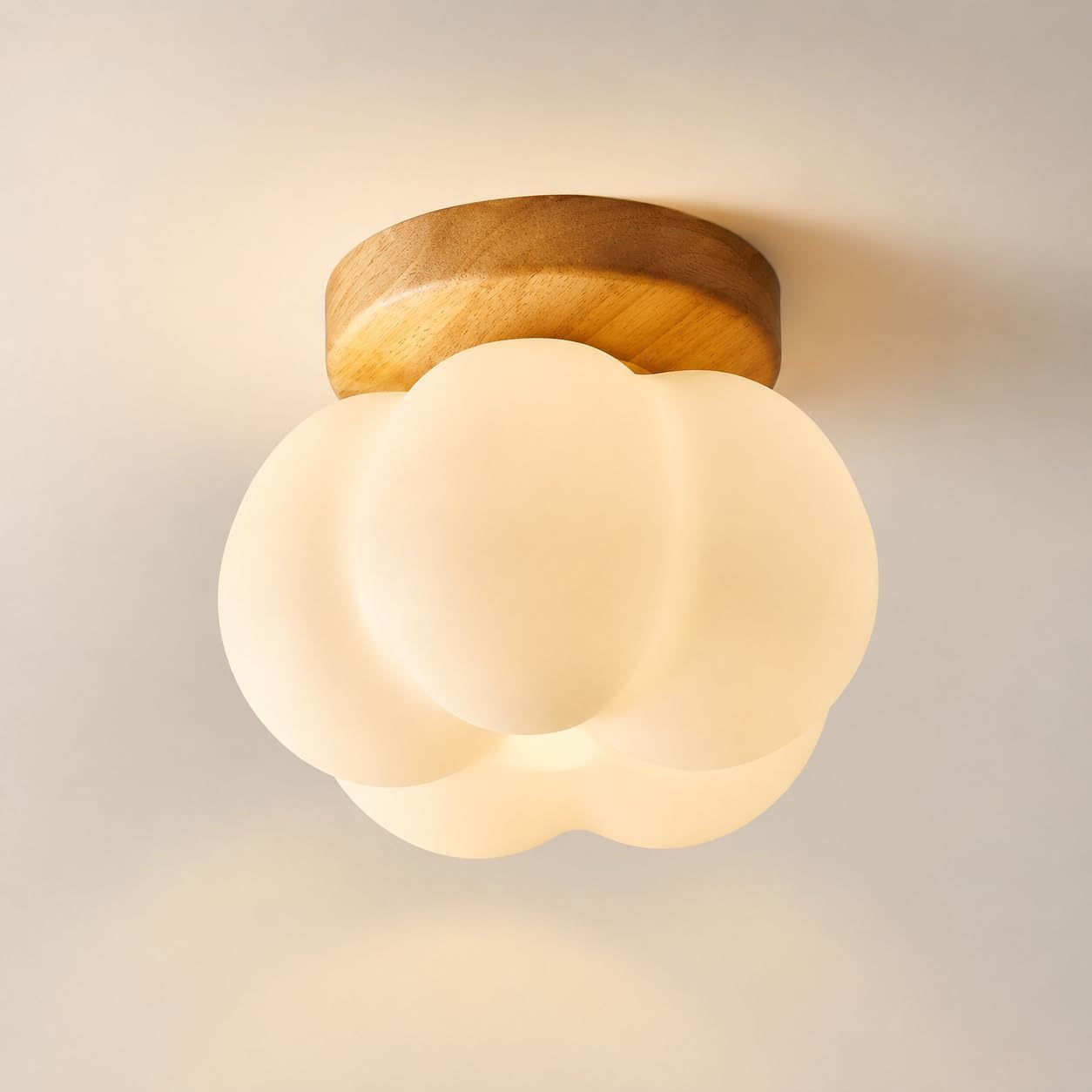 Lampa sufitowa z naturalnym drewnianym wzorem kwiatowym*1 sztuka, 16 cm, odpowiednia do korytarzy, salonów i sypialni (żarówka nie jest dołączona).