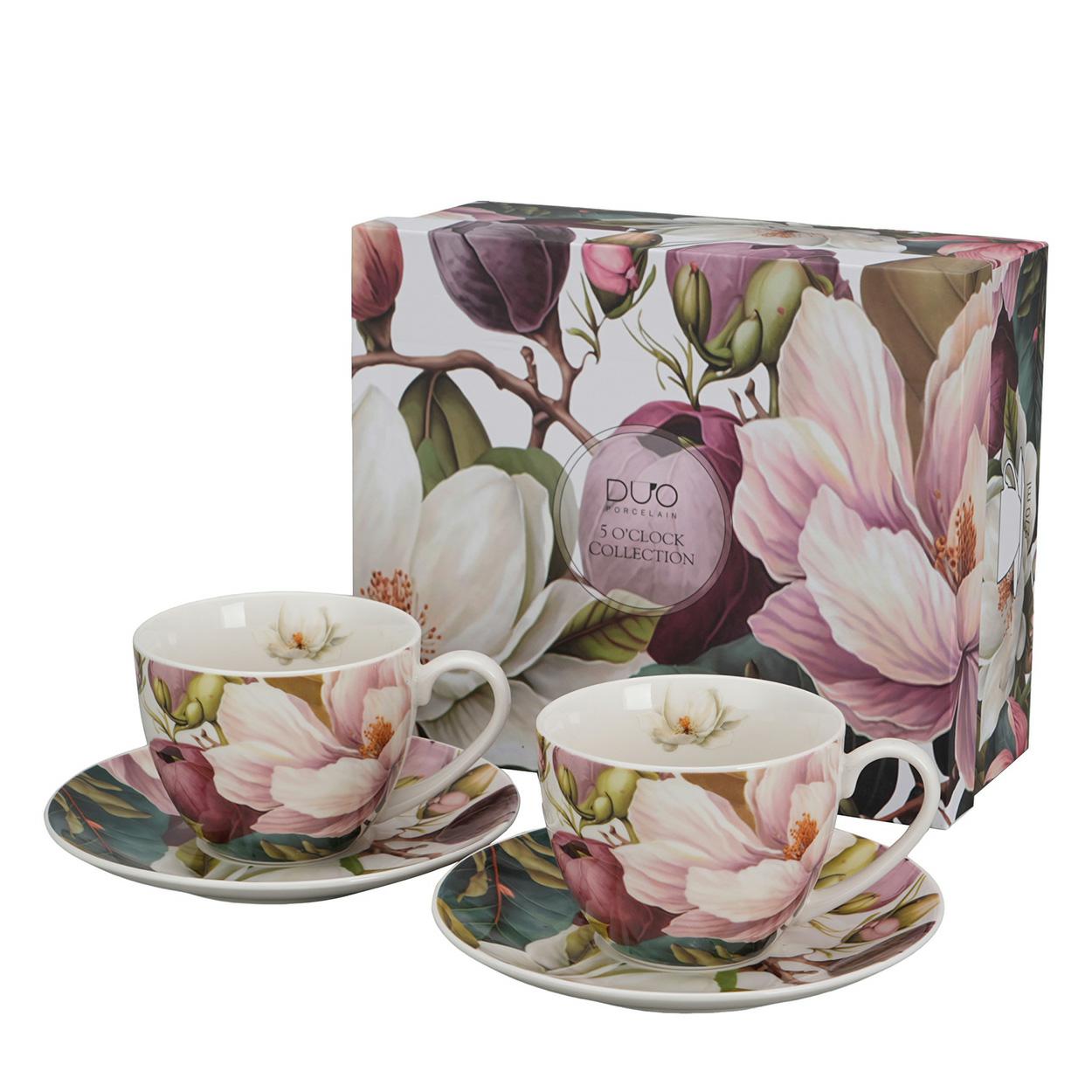 Zestaw 2 filiżanek Duo Magnolie kwiecisty 270 ml 1 kpl.