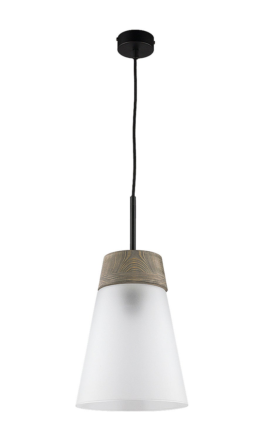Lampa wisząca DOMINO I Jupiter z białym kloszem czarno-szary E27 80 cm 1 szt.