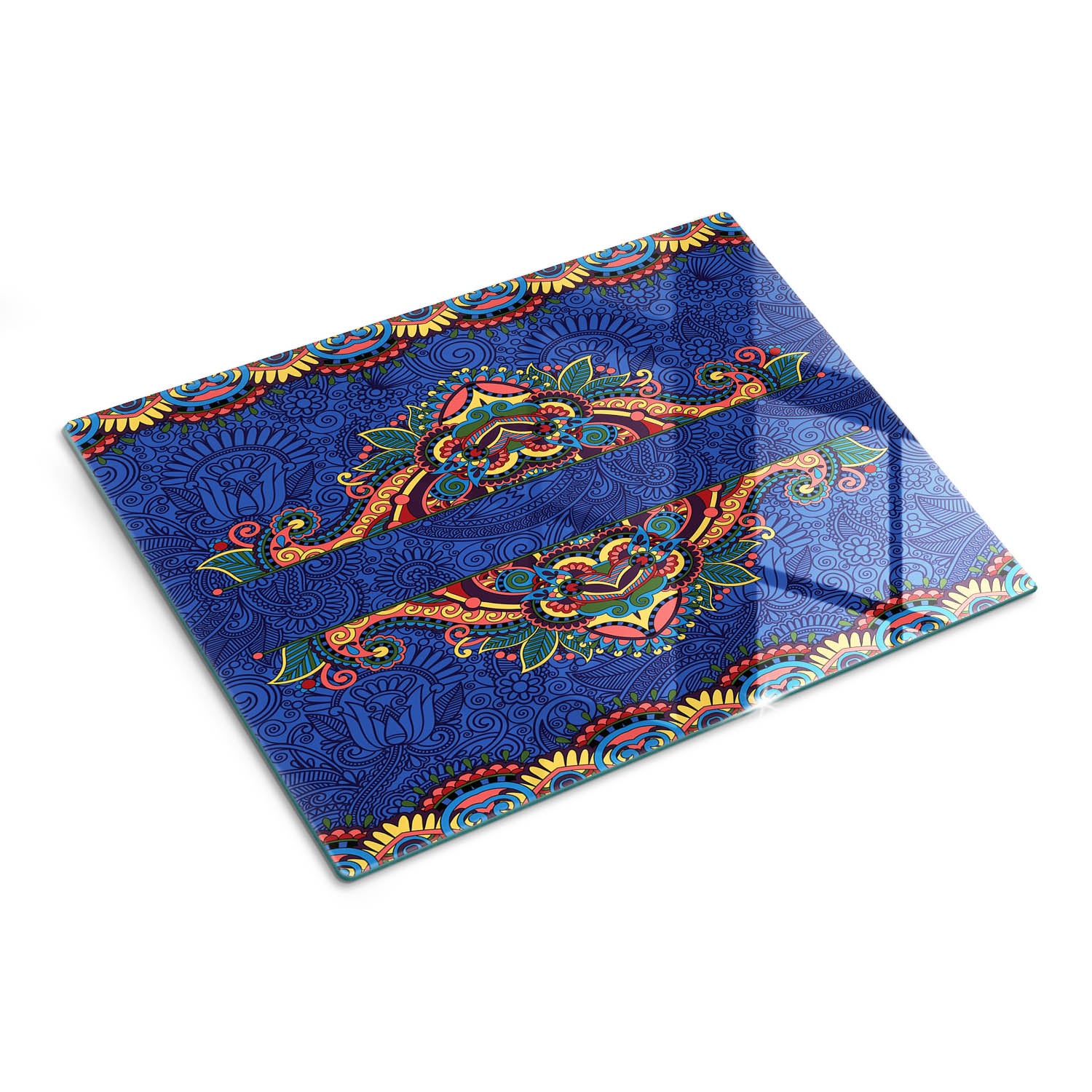Szklana deska do krojenia z dekoracyjnym motywem - Ornament - 30x40 - Tulup