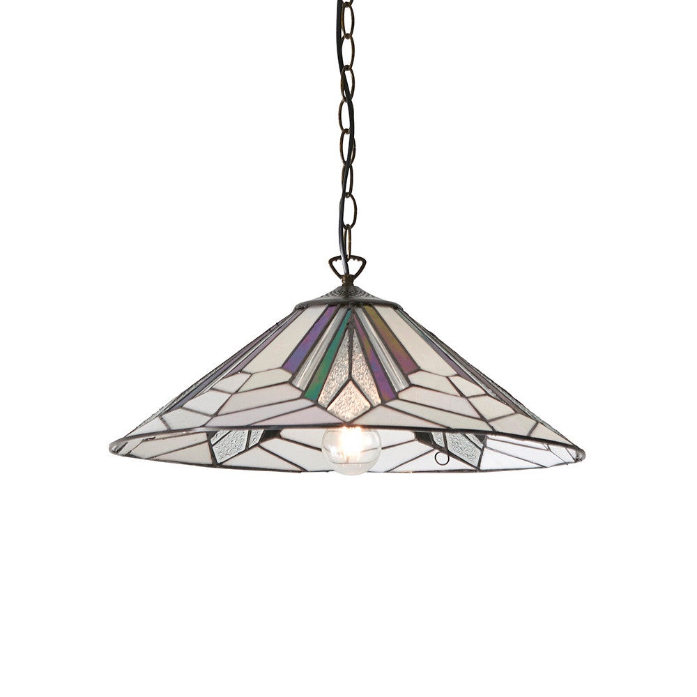 Lampa sufitowa geometryczna ASTORIA brązowa 1xE27x40W szkło wym:143x48x48cm IP20 Tiffany