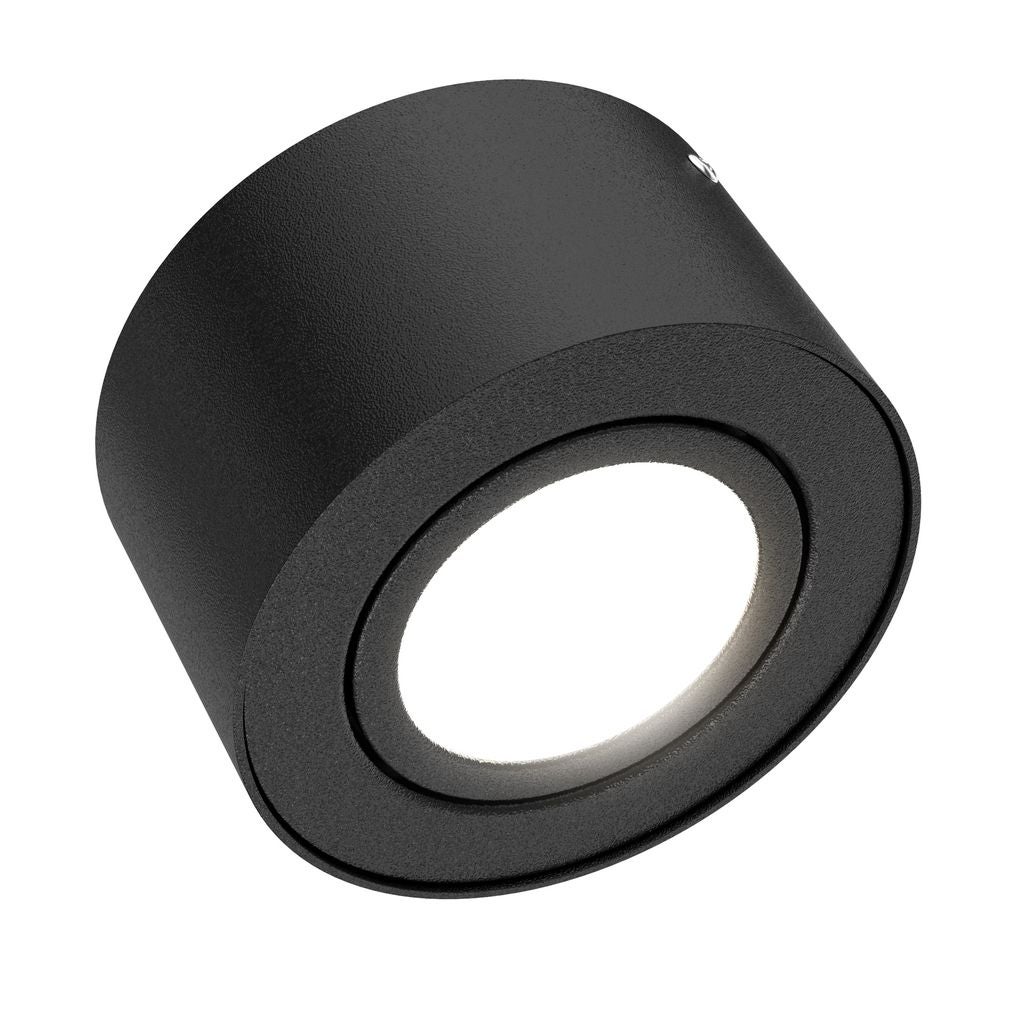 Reflektor natynkowy LED tuba - IP20 - D.90x50mm - 3000K - 5W / 400lm - regulowany reflektor - czarny - Briloner