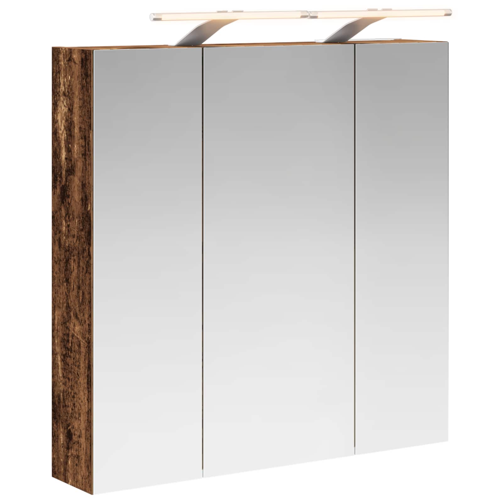 Szafka z lustrem do łazienki Stare drewno 70 x 14,5 x 70 cm