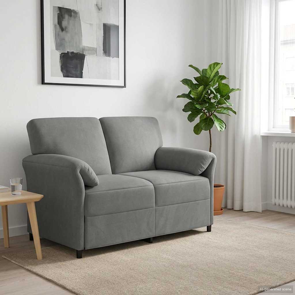 Sofa dwuosobowa ciemnoszary 138 x 83 x 95 cm Welur vidaXL