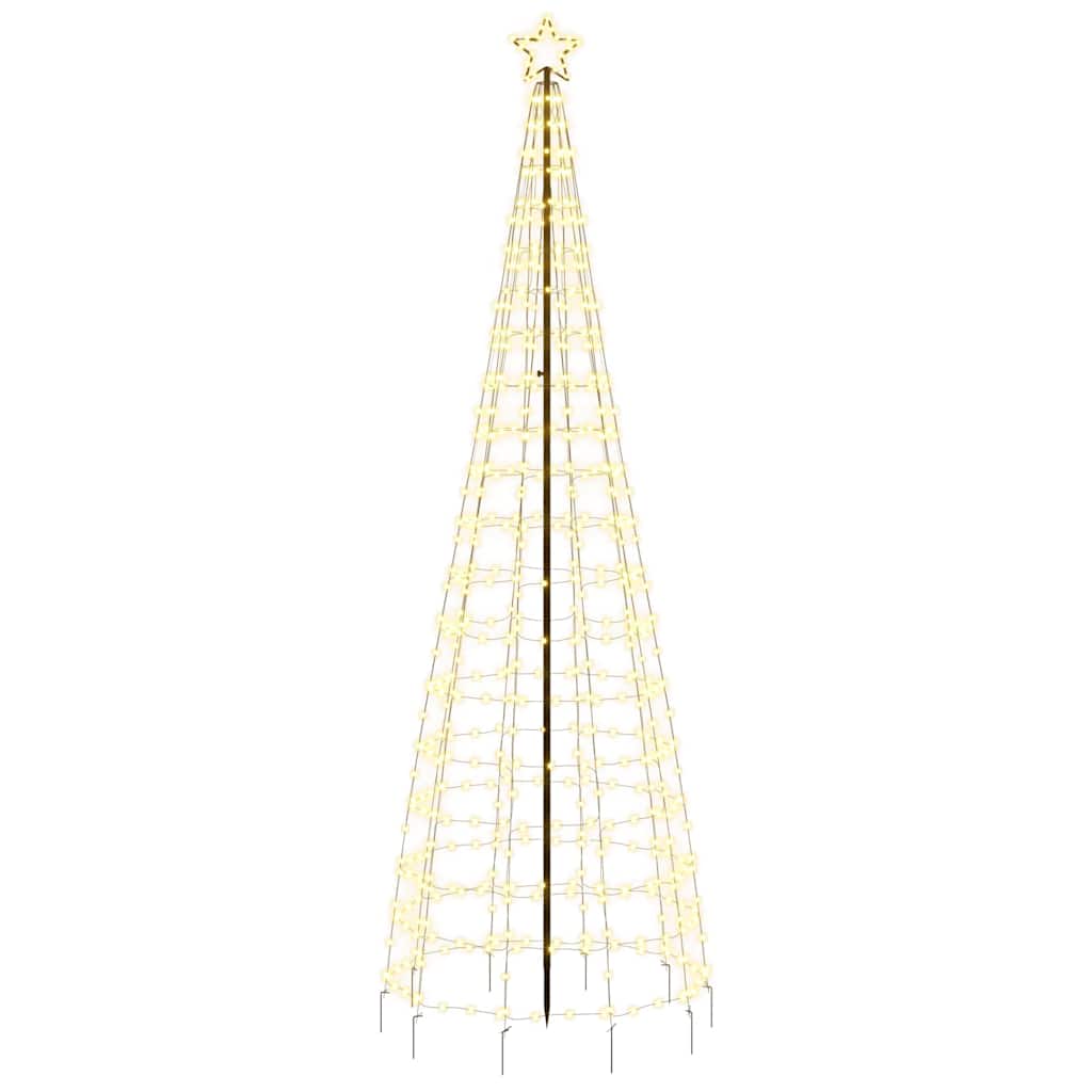 Choinka LED Metalowa z Kolcami do Ziemi Ciepła Biel 300 cm Zewnętrzna