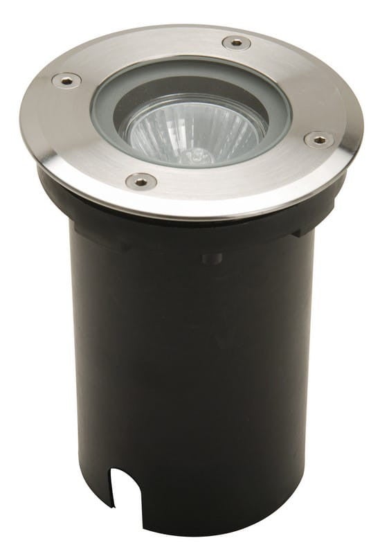 Lampa gruntowa najazdowa Berlin okrągła srebrno-biała 1xGU10x35W IP67 wym: 15 x 11 x 11 cm aluminium Lutec