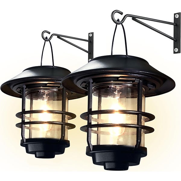 2 sztuki lampionów wiszących solarnej, wodoodporna lampa solarna, kinkiet solarny do użytku zewnętrznego, dekoracyjne lampy ścienne.
