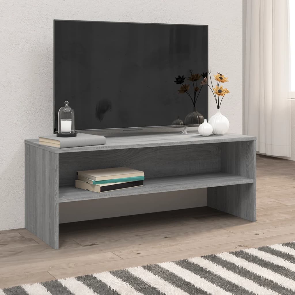 vidaXL Szafka telewizor, szary dąb sonoma, 100x40x40 cm