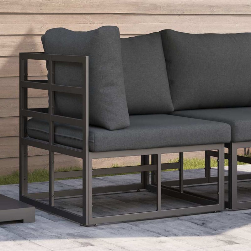 Meble Ogrodowe Czarny i antracyt 71,5 x 71,5 x71 cm Metal vidaXL