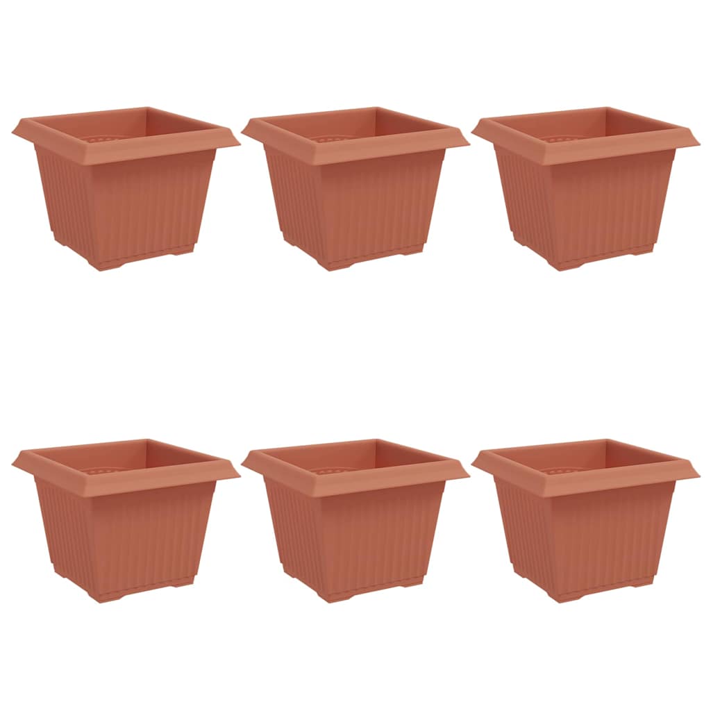 Kwadratowa doniczka na kwiaty 6 pcs Czerwony ceglasty
