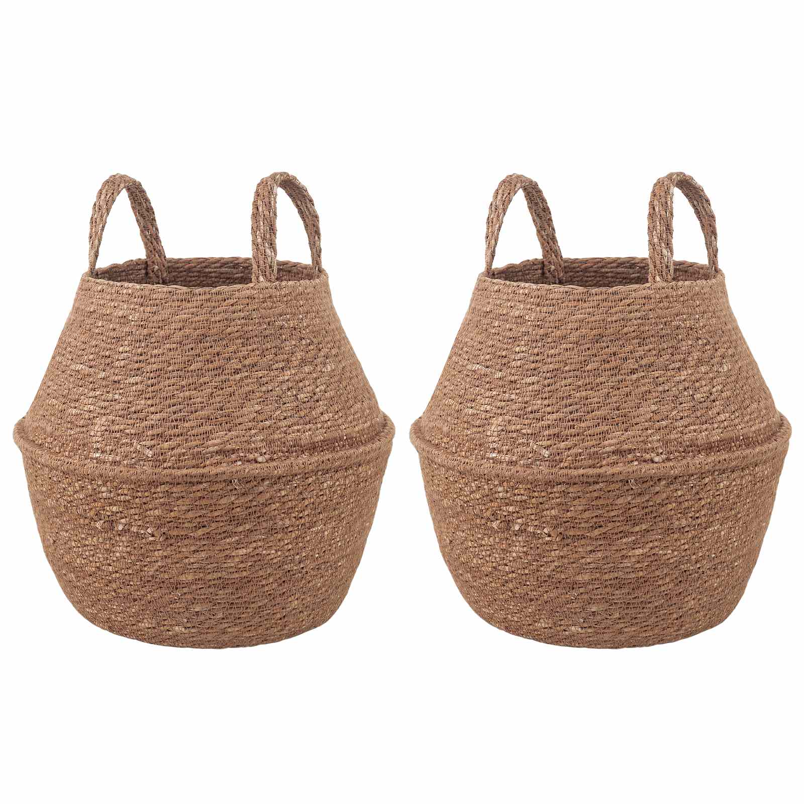 Doniczka z uchwytami 2 pcs naturalny Ø 22 x 20 cm