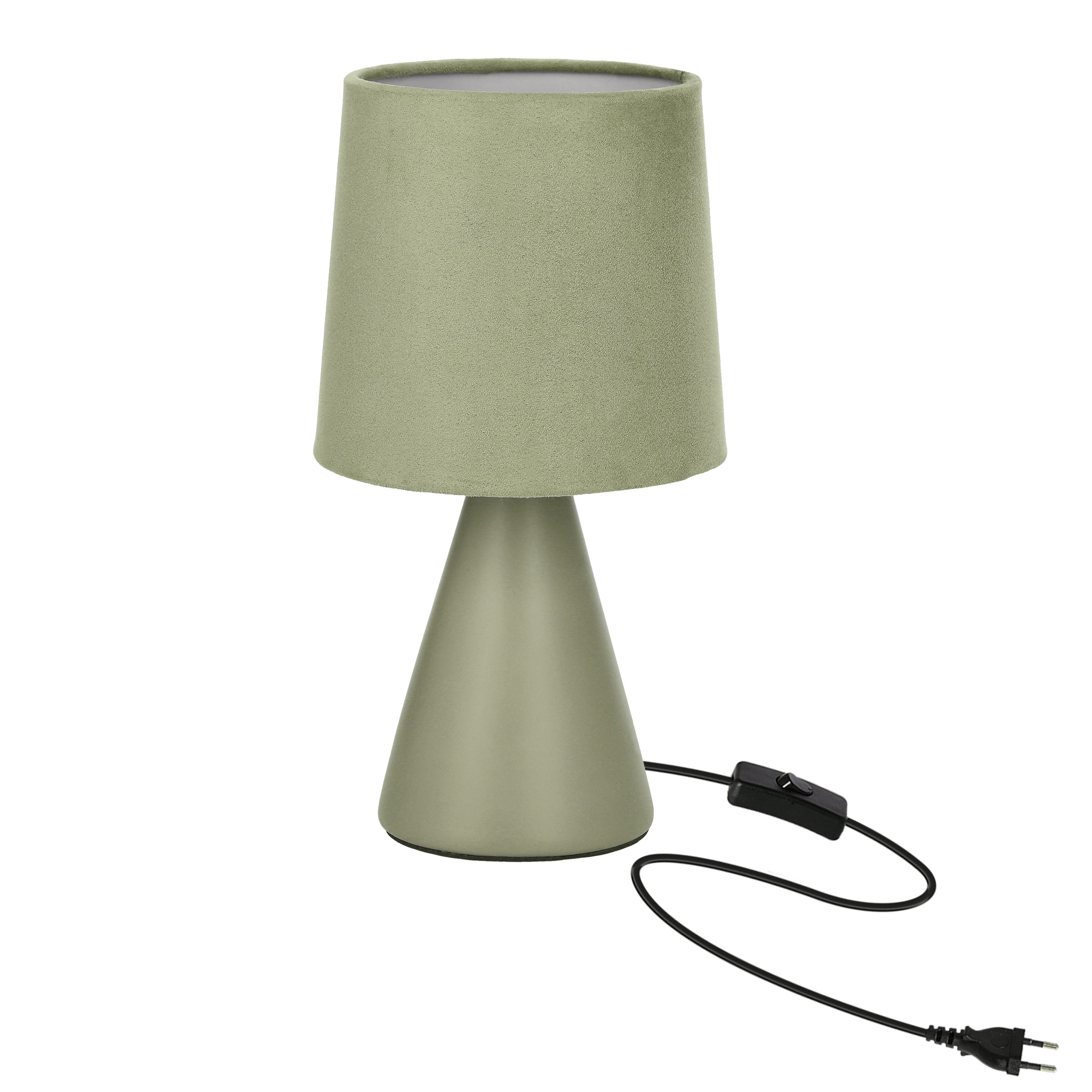 Lampa stołowa welurowy abażur Satti 1xE14x40W ceramika / gips zielona wym:24,5x13x13cm IP20 Candellux