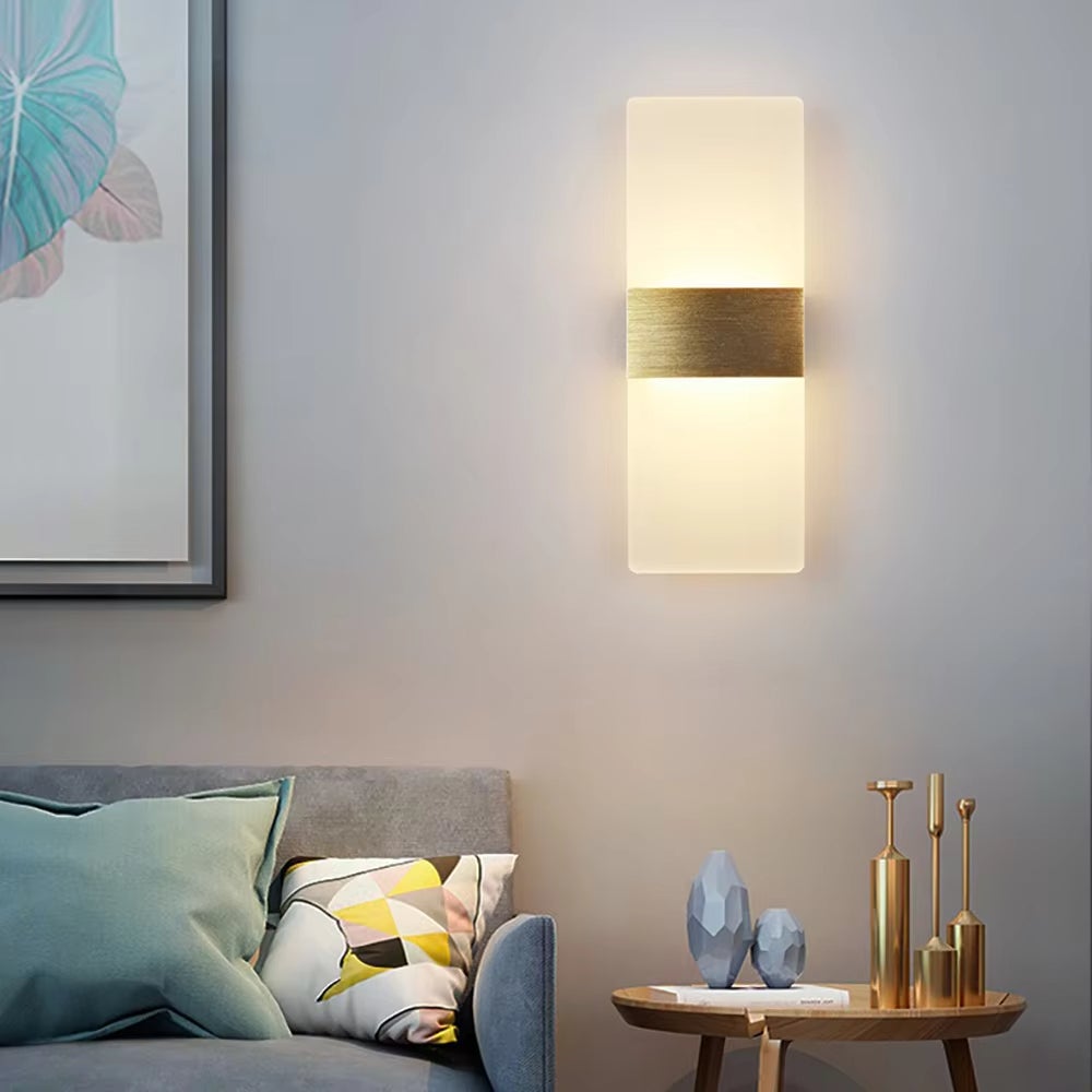 Nowoczesna lampa ścienna wysoka i niska 6 W, ciepła biel, lampa ścienna LED do korytarza, sypialni, przedpokoju