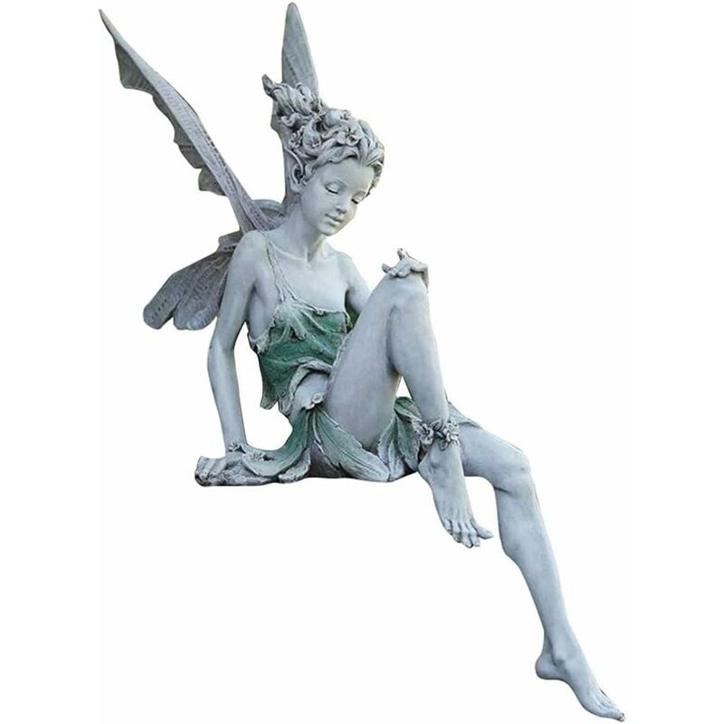 Figurki ogrodowe siedzącego elfa 22 cm, figurka anioła, figurki ogrodowe, figurka wróżki, dekoracja ogrodu