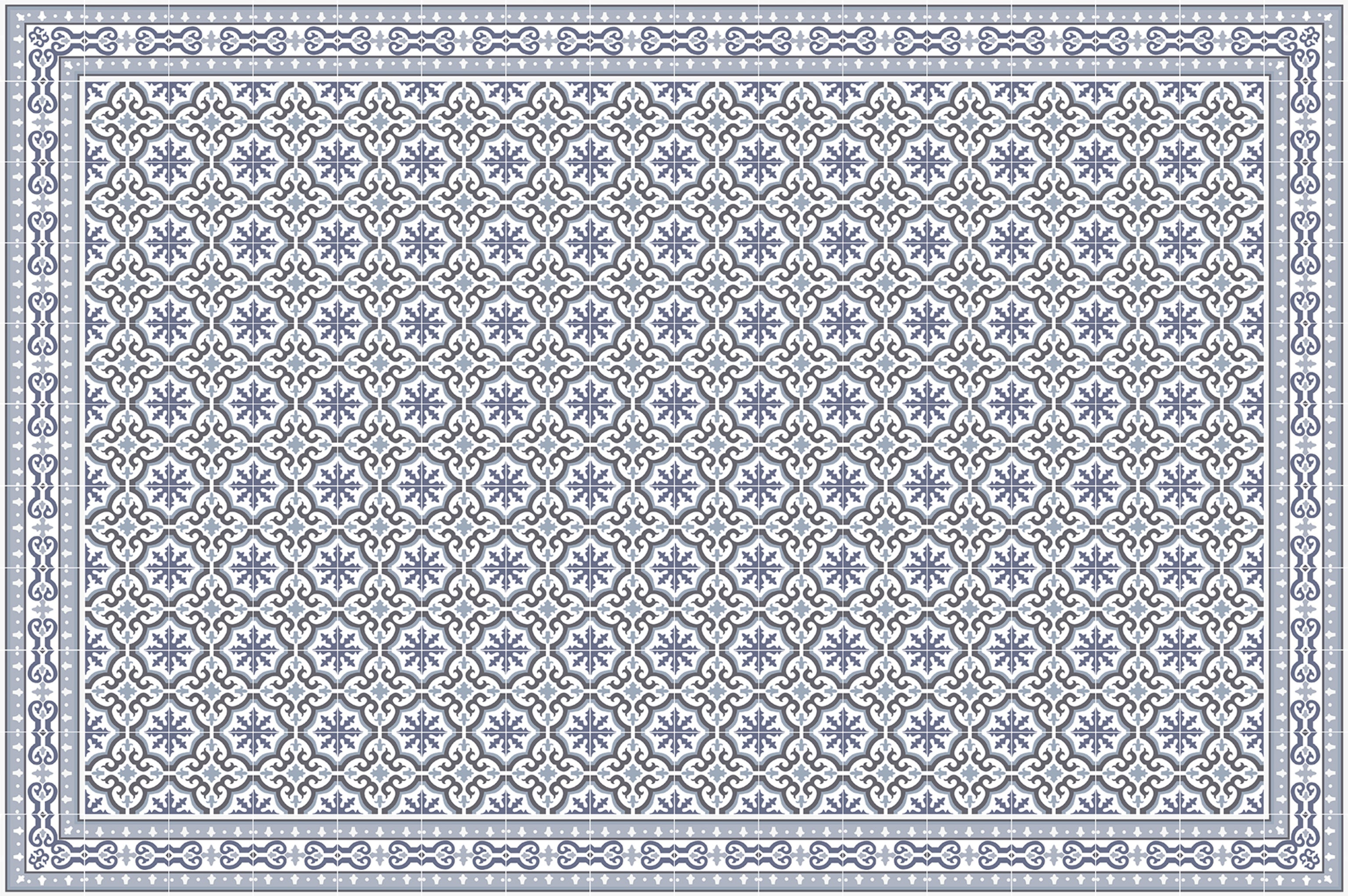 Dywan winylowy Jeanette 133x200 cm - antypoślizgowy PVC, winyl do kuchni lub salonu, zmywalny, wodoodporny, styl hydrauliczny