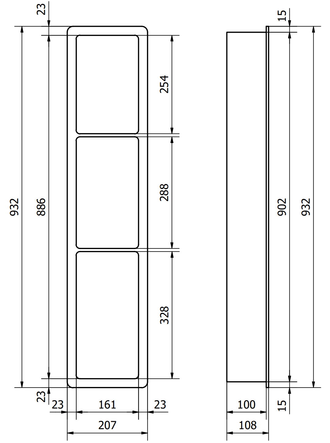 Mexen X-Wall-K półka wnękowa z konglomeratu 93,2 x 20,7 cm, biała - 1900932010