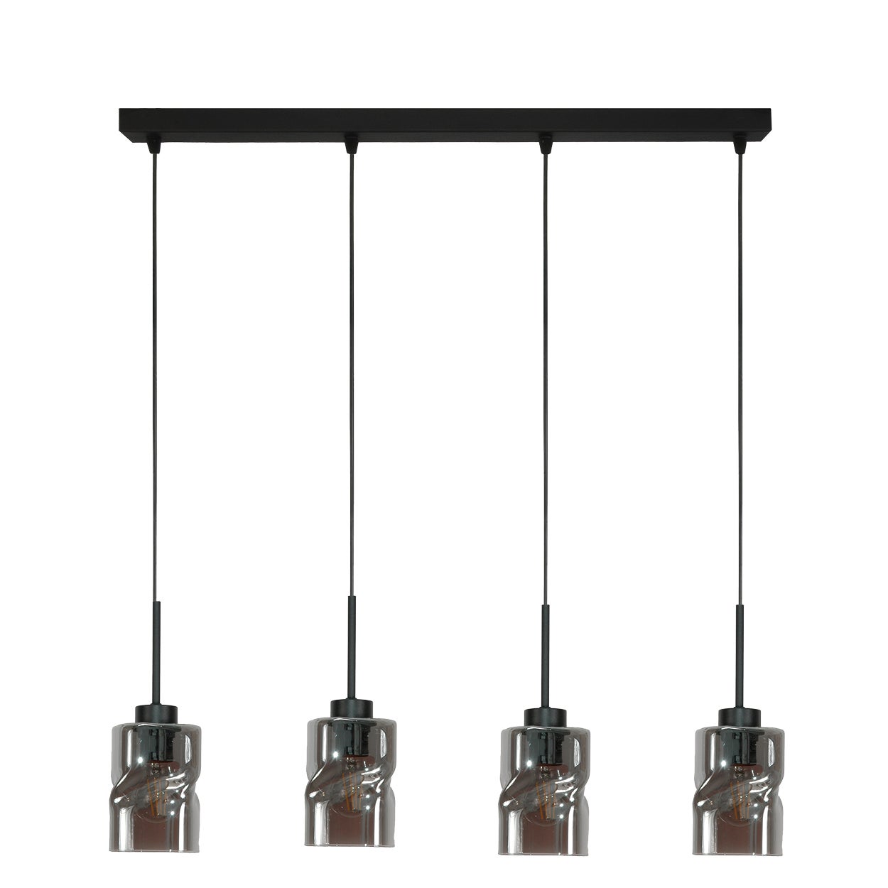 Lampa wisząca sufitowa czarna do jadalni 4xE27 GRETA nowoczesna 76x100cm Edylit