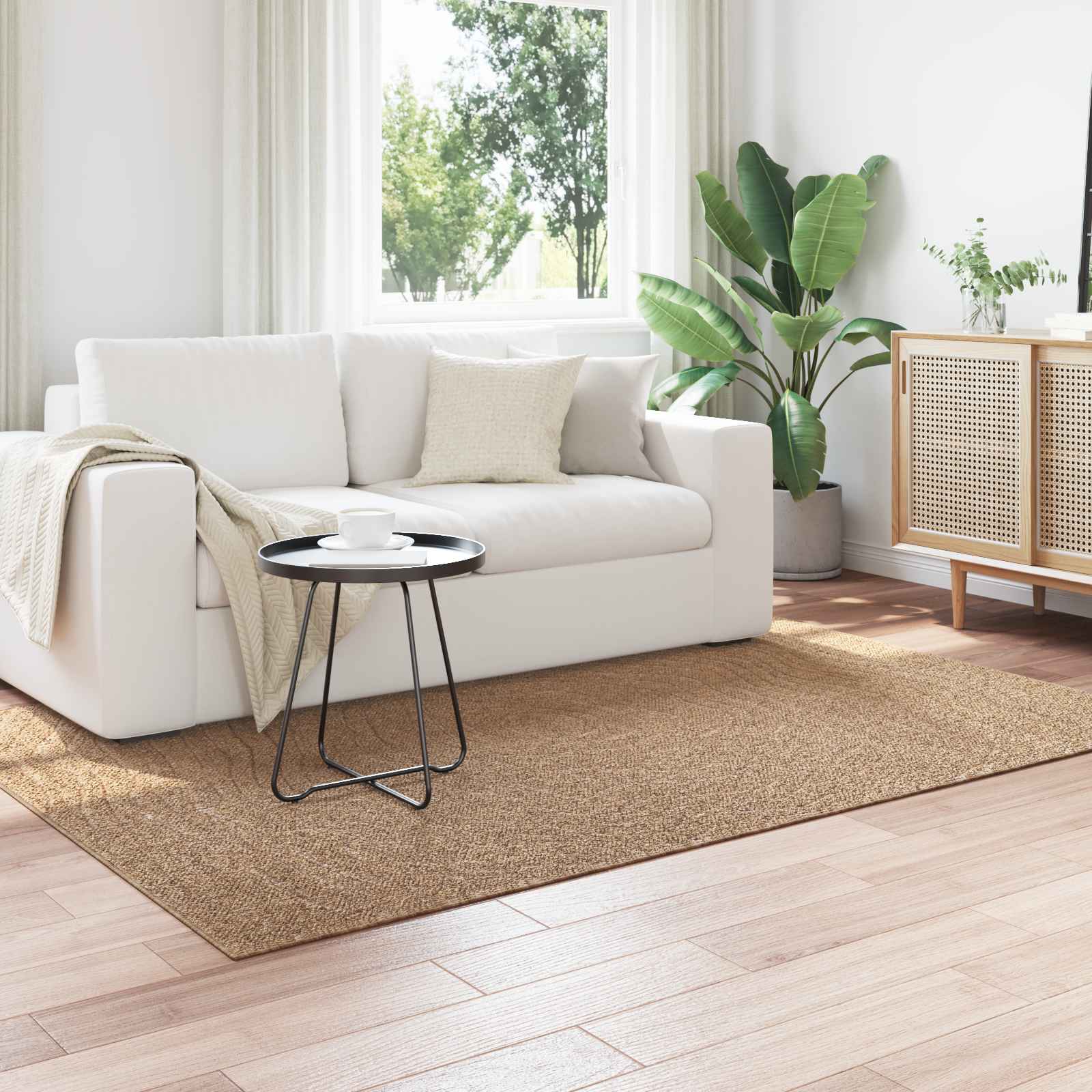 Dywany pokojowe Moiré AGIRA Naturalny 170 x 120 cm Poliester vidaXL