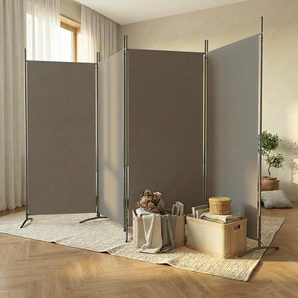 Parawan 4-panelowy, antracytowy, 346x180 cm, tkanina vidaXL